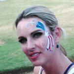 Face painting patriotic design by a Dallas face painter