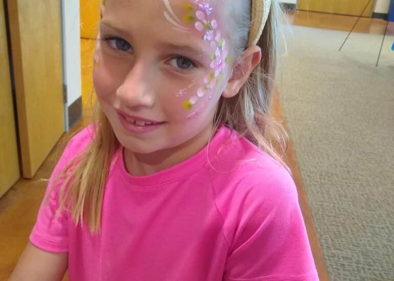 Face painting of a pretty little girl at Lake Highlands